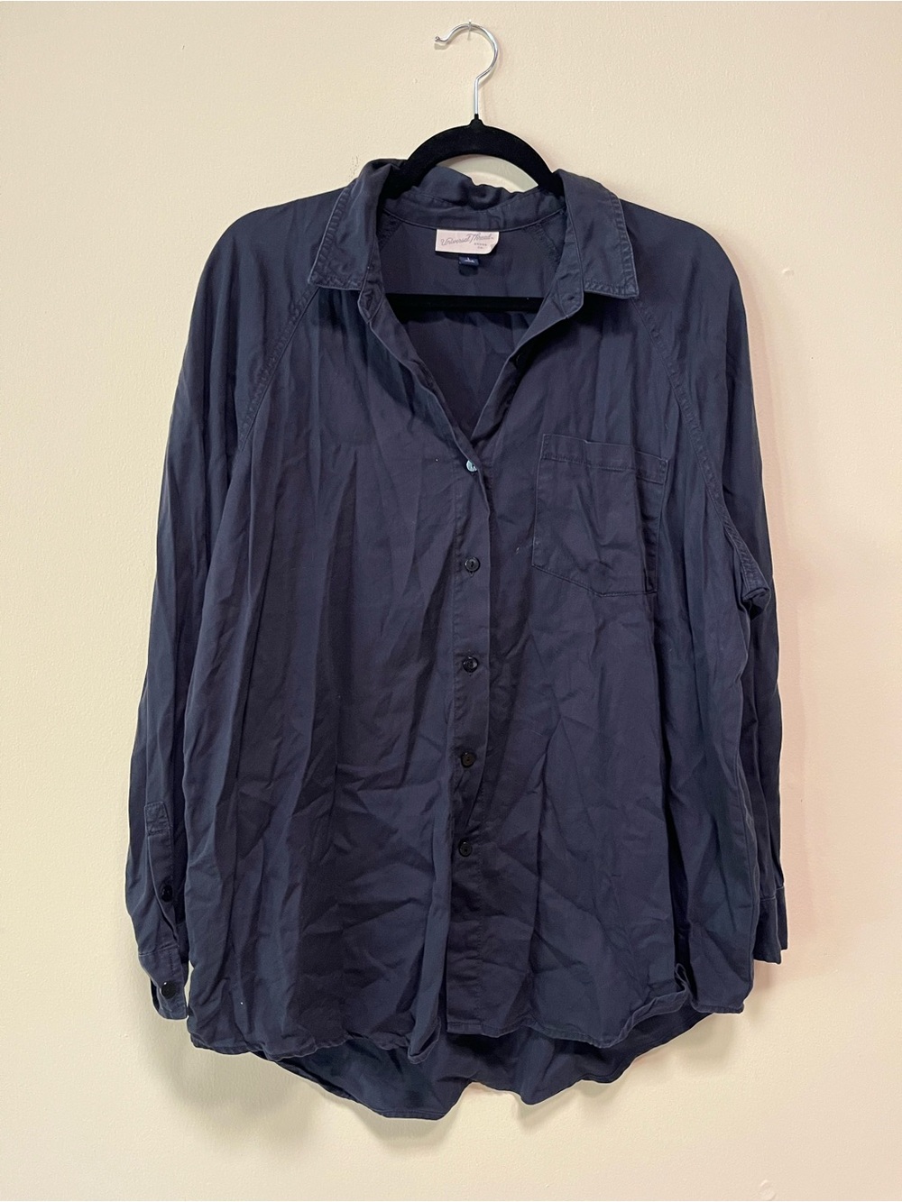 washed black boyfriend fit button up